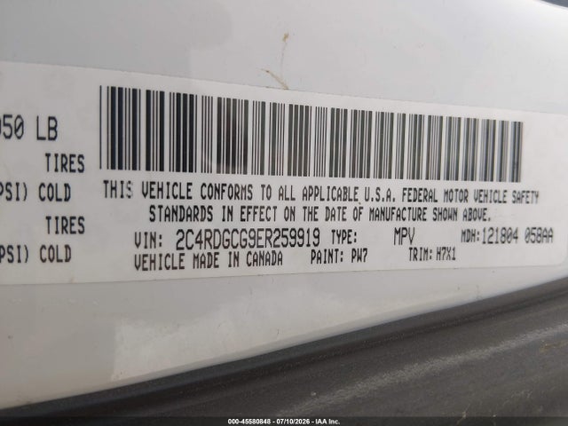2C4RDGCG9ER259919 Dodge Grand Caravan Sxt