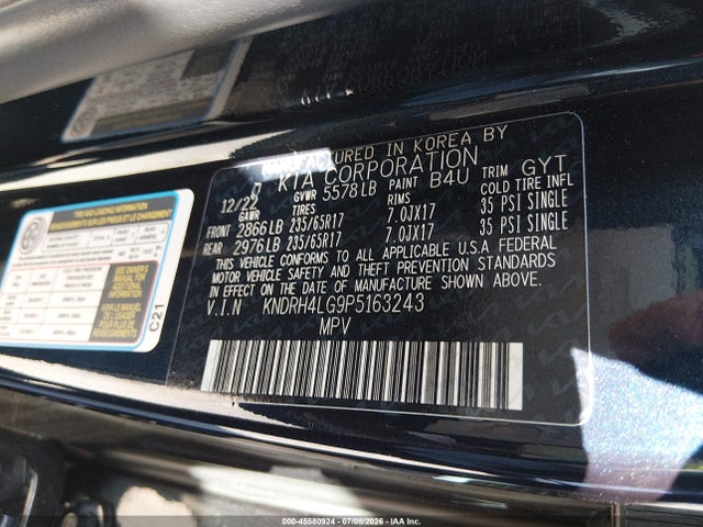 KNDRH4LG9P5163243 KIA Sorento Hybrid Ex