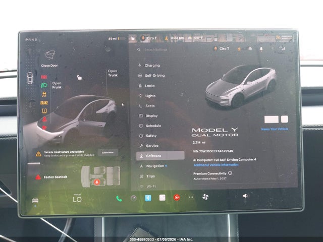 Aukcja sprzedaży 2026 Tesla Model Y All-wheel Drive/long Range Launch Series/premium All-wheel Drive, vin: 7SAYGDEE9TA672249, numer aukcji: 45580933