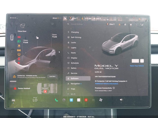 Aukcja sprzedaży 2026 Tesla Model Y All-wheel Drive/long Range Launch Series/premium All-wheel Drive, vin: 7SAYGDEE9TA672249, numer aukcji: 45580933