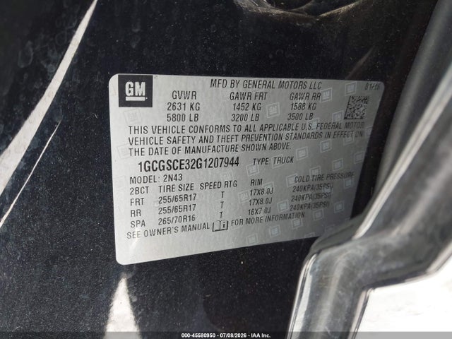 1GCGSCE32G1207944 Chevrolet Colorado 2wd Lt