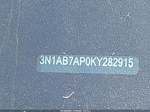 45580952 :رقم المزاد ، 3N1AB7AP0KY282915 vin ، 2019 Nissan Sentra Sv مزاد بيع