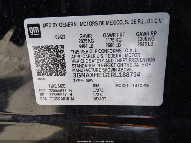 Продаж на аукціоні авто 2024 Chevrolet Equinox Fwd Ls, vin: 3GNAXHEG1RL188734, номер лоту: 45580959