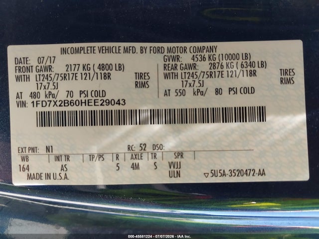 1FD7X2B60HEE29043 Ford F-250 Xl