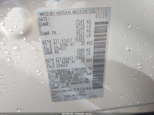 Nissan ROGUE S 2019 5N1AT2MV3KC797046 Image 9