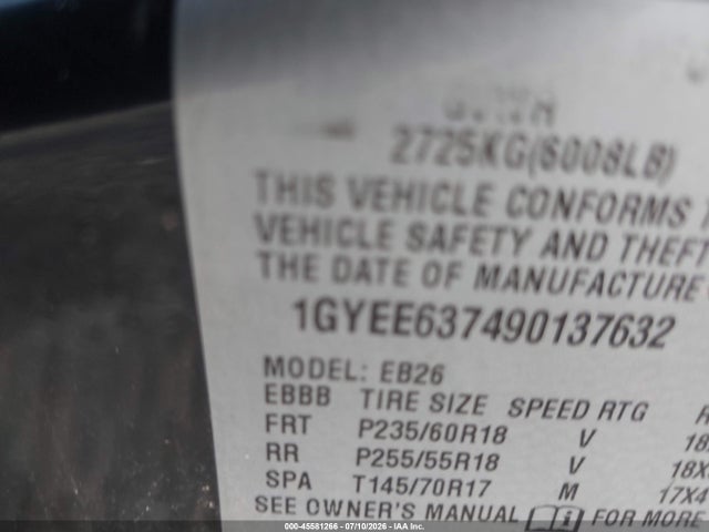 Продажа на аукционе авто 2009 Cadillac Srx V6, vin: 1GYEE637490137632, номер лота: 45581266