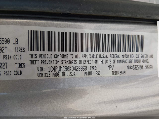 Jeep Cherokee Latitude 4x4 2019 1C4PJMCB0KD429960 Image 9