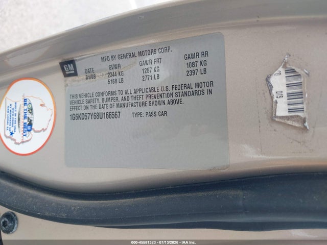 Продажа на аукционе авто 2008 Cadillac Dts 1sb, vin: 1G6KD57Y68U166567, номер лота: 45581323