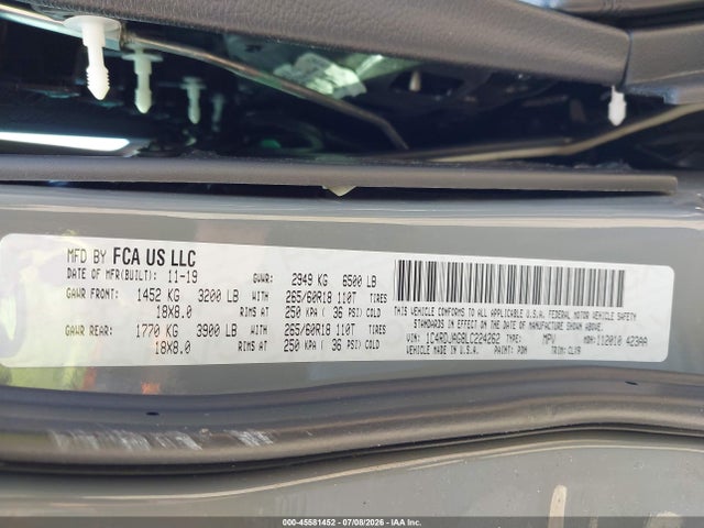 Продажа на аукционе авто 2020 Dodge Durango Sxt Plus Awd, vin: 1C4RDJAG8LC224262, номер лота: 45581452
