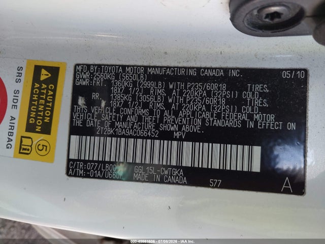 Продаж на аукціоні авто 2010 Lexus Rx 350, vin: 2T2BK1BA9AC066452, номер лоту: 45581606