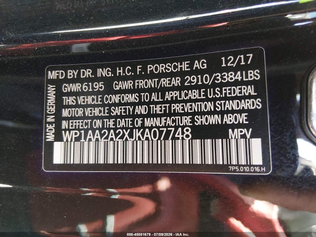 WP1AA2A2XJKA07748 Porsche Cayenne Platinum Edition