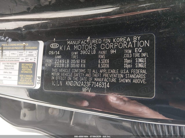 KIA Soul 2015 KNDJN2A23F7146314 Image 9