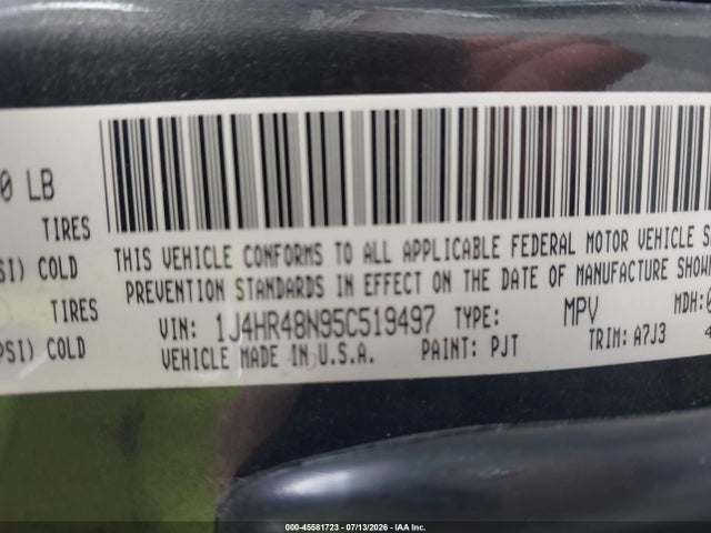 Продажа на аукционе авто 2005 Jeep Grand Cherokee Laredo, vin: 1J4HR48N95C519497, номер лота: 45581723