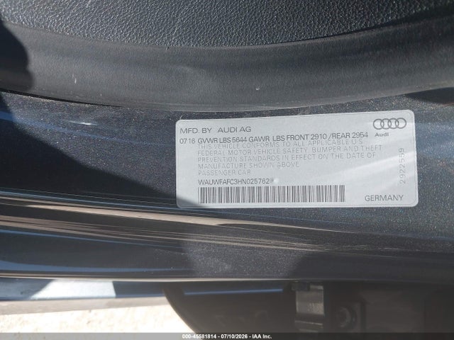 Продажа на аукционе авто 2017 Audi S7 4.0t Premium Plus, vin: WAUWFAFC3HN025762, номер лота: 45581814