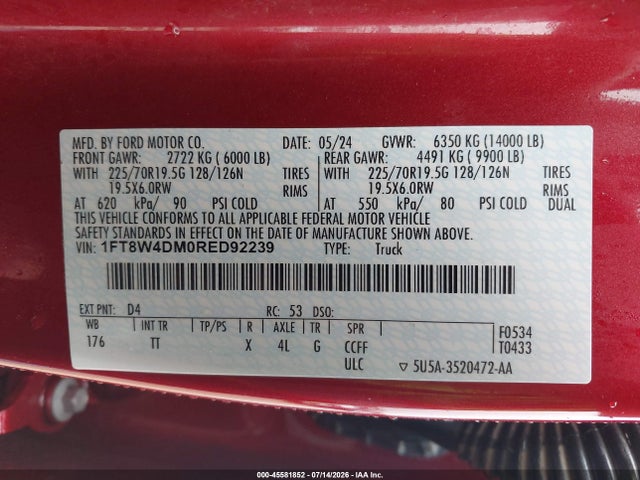 Ford F-450 Limited 2024 1FT8W4DM0RED92239 Image 8