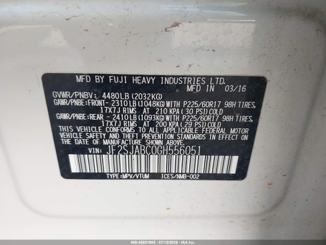 Subaru Forester 2.5i 2016 JF2SJABC0GH556051 Image 9