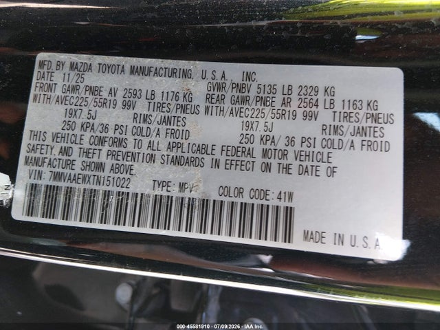 Продажа на аукционе авто 2026 Mazda Cx-50 Hybrid Premium Plus, vin: 7MMVAAEWXTN151022, номер лота: 45581910