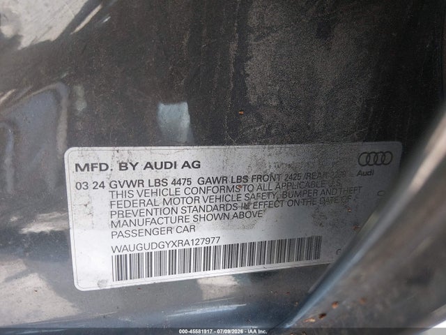 2024 Audi A3 Premium 40 Tfsi Quattro S Tronic მანქანა იყიდება აუქციონზე, vin: WAUGUDGYXRA127977, აუქციონის ნომერი: 45581917