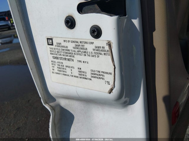 Aukcja sprzedaży 2001 Chevrolet Tahoe Lt, vin: 1GNEK13T31R196774, numer aukcji: 45581935
