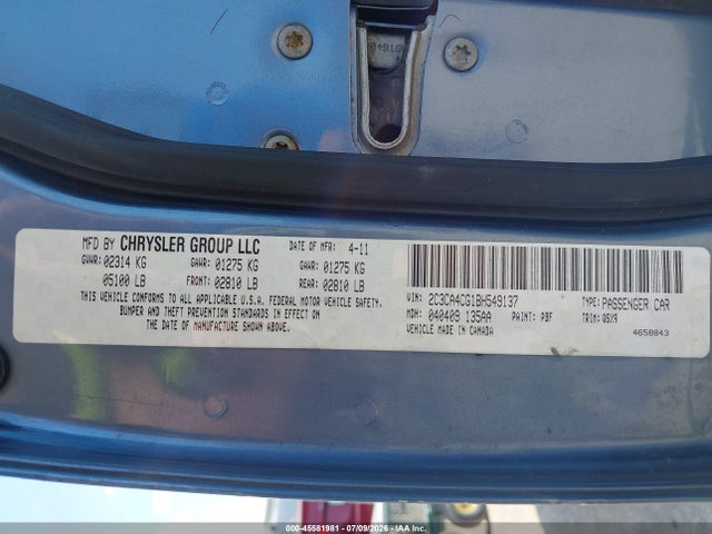 45581981 :رقم المزاد ، 2C3CA4CG1BH549137 vin ، 2011 Chrysler 300 مزاد بيع