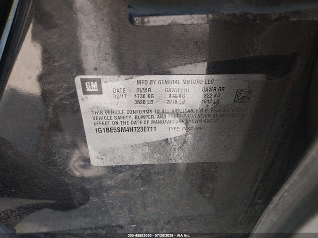 1G1BE5SM4H7230711 Chevrolet Cruze Lt Auto