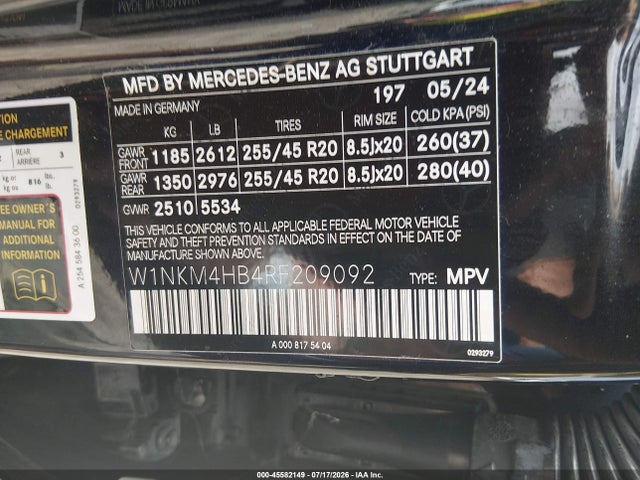2024 Mercedes-benz Glc 300 4matic Suv მანქანა იყიდება აუქციონზე, vin: W1NKM4HB4RF209092, აუქციონის ნომერი: 45582149