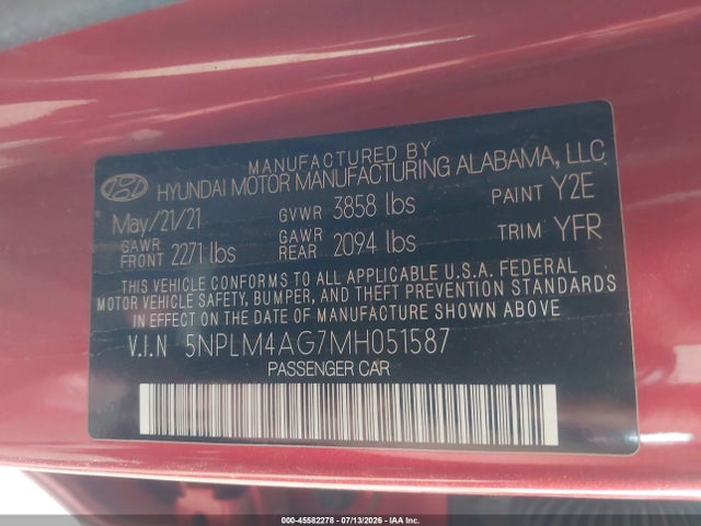 Hyundai ELANTRA SEL 2021 5NPLM4AG7MH051587 Image 9