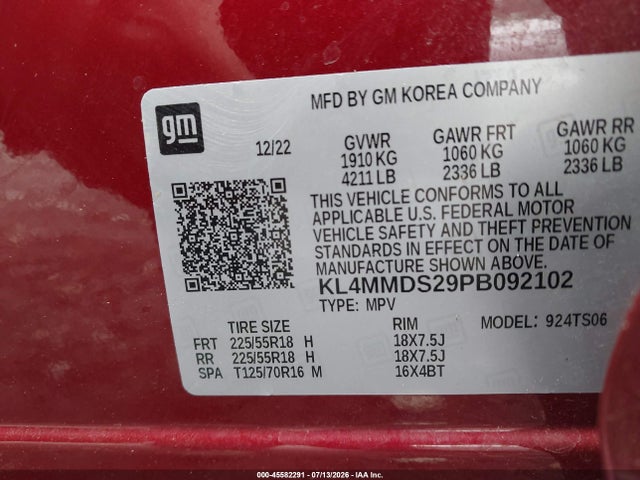 Продаж на аукціоні авто 2023 Buick Encore Gx Select Fwd, vin: KL4MMDS29PB092102, номер лоту: 45582291