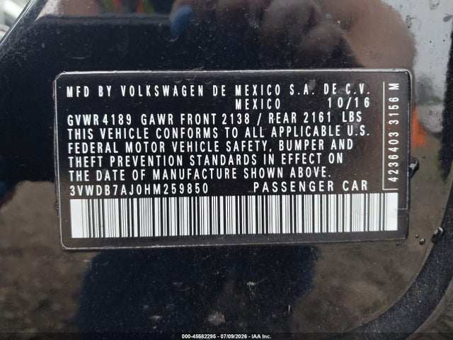 Volkswagen Jetta 1.4t Se 2017 3VWDB7AJ0HM259850 Image 9