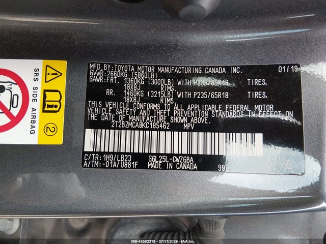 2019 Lexus Rx 350 მანქანა იყიდება აუქციონზე, vin: 2T2BZMCA8KC185462, აუქციონის ნომერი: 45582318