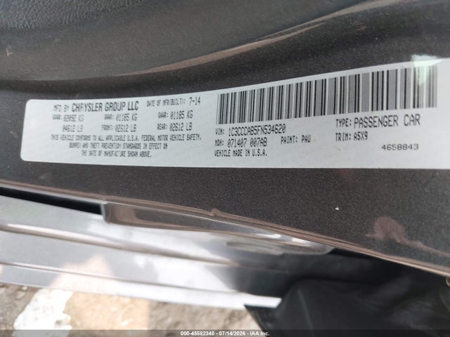 Aukcja sprzedaży 2015 Chrysler 200 Limited, vin: 1C3CCCAB5FN534620, numer aukcji: 45582340