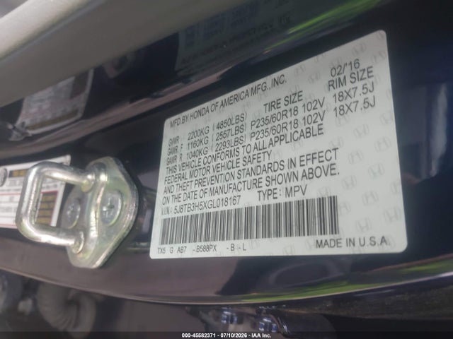 Acura Rdx Technology Acurawatch Plus Packages/technology Package 2016 5J8TB3H5XGL018167 Image 9