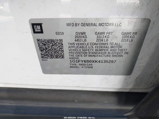 Chevrolet BOLT EV LT 2019 1G1FY6S0XK4135297 Image 9