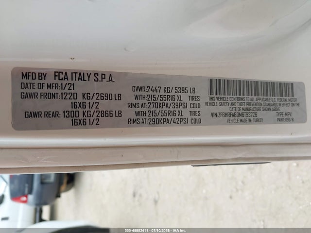 ZFBHRFAB0M6T93726 RAM Promaster City Tradesman