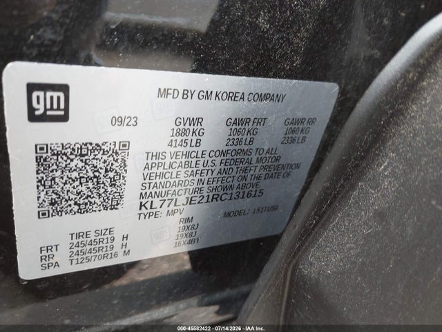 KL77LJE21RC131615 Chevrolet Trax Fwd 2rs