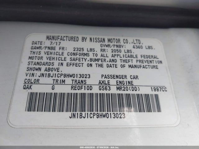 Продаж на аукціоні авто 2017 Nissan Rogue Sport S, vin: JN1BJ1CP9HW013023, номер лоту: 45582530