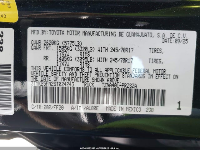 Toyota Tacoma Sr5 2025 3TYKB5FN2ST024243 Image 9