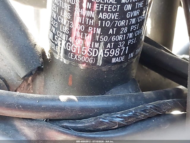 45582612 :رقم المزاد ، ML5EXGG15SDA59871 vin ، 2025 Kawasaki Ex500 مزاد بيع