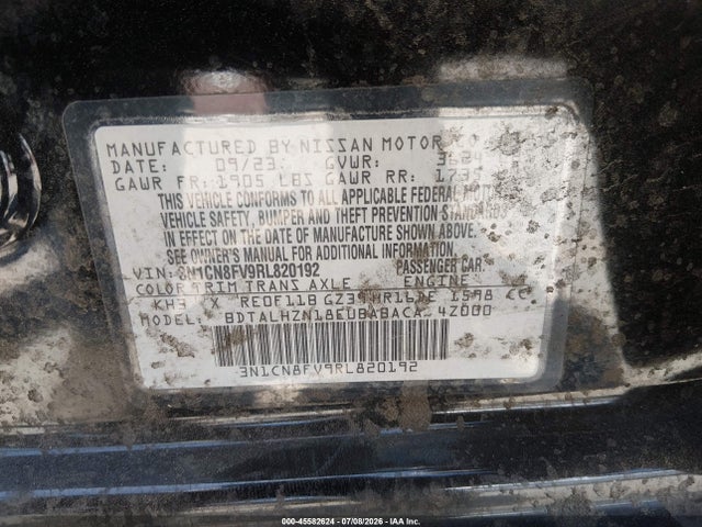 45582624 :رقم المزاد ، 3N1CN8FV9RL820192 vin ، 2024 Nissan Versa 1.6 Sr مزاد بيع