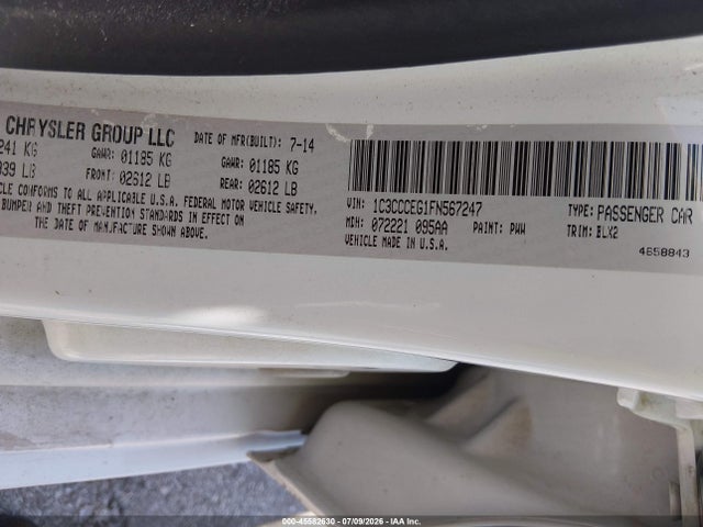 Aukcja sprzedaży 2015 Chrysler 200 C, vin: 1C3CCCEG1FN567247, numer aukcji: 45582630