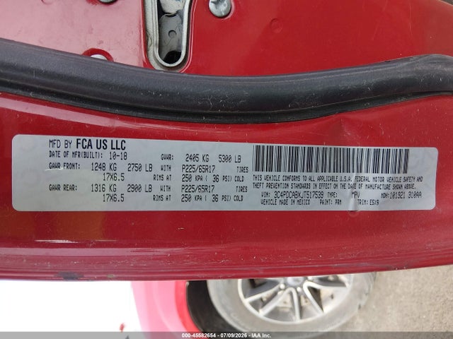 Aukcja sprzedaży 2018 Dodge Journey Se, vin: 3C4PDCABXJT517539, numer aukcji: 45582654