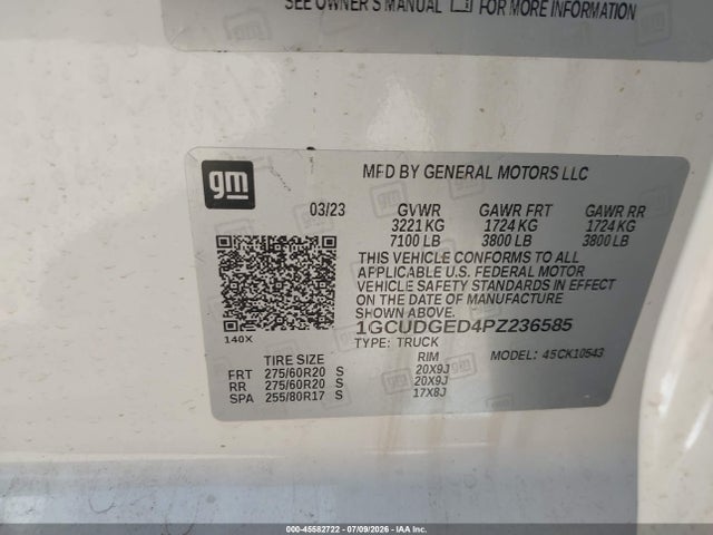 1GCUDGED4PZ236585 Chevrolet Silverado 1500 4wd Short Bed Ltz