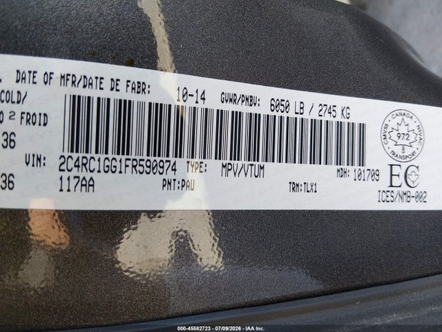 2C4RC1GG1FR590974 Chrysler Town &amp; Country Limited