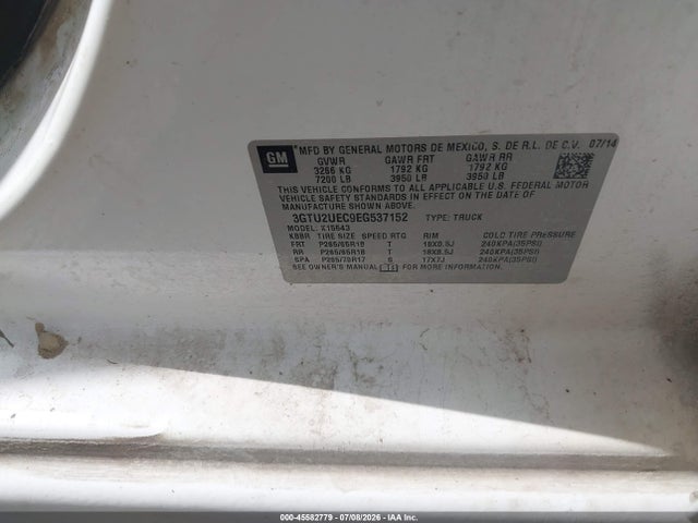 GMC Sierra 1500 Sle 2014 3GTU2UEC9EG537152 Image 9