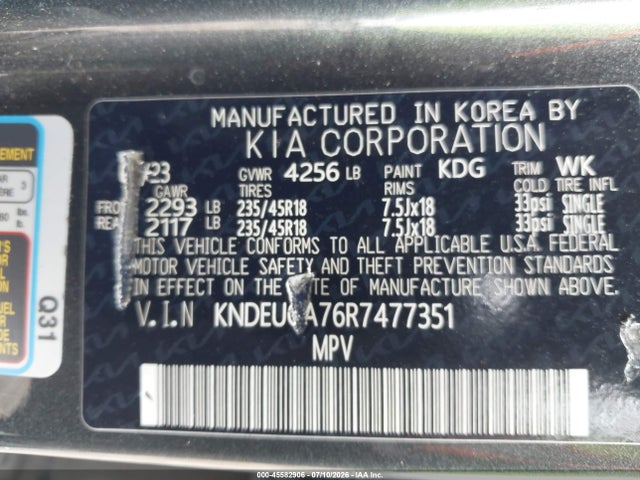 Aukcja sprzedaży 2024 Kia Seltos X-line, vin: KNDEUCA76R7477351, numer aukcji: 45582906
