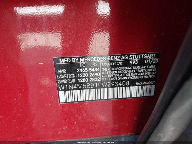 Aukcja sprzedaży 2023 Mercedes-benz Amg Glb 35 4matic, vin: W1N4M5BB1PW293408, numer aukcji: 45582997