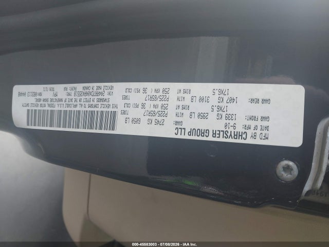 2010 Chrysler Town & Country New Limited მანქანა იყიდება აუქციონზე, vin: 2A4RR7DX0AR435518, აუქციონის ნომერი: 45583003
