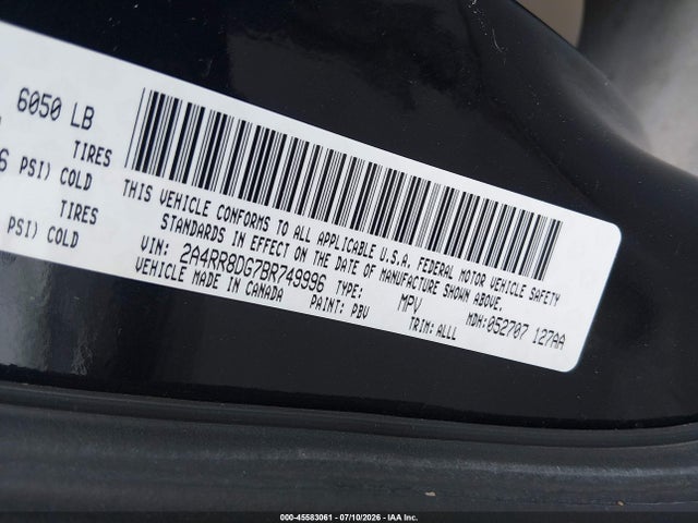 Продаж на аукціоні авто 2011 Chrysler Town & Country Touring-l, vin: 2A4RR8DG7BR749996, номер лоту: 45583061