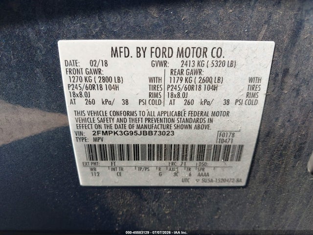 Ford EDGE SE 2018 2FMPK3G95JBB73023 Image 9