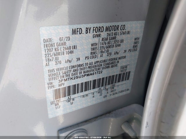 3FMTK2SU3PMA61722 Ford Mustang Mach-e California Route 1